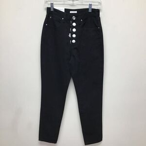 Weworewhat Womens Danielle Slim Skinny Jeans Black Crystals Button Fly 26 New